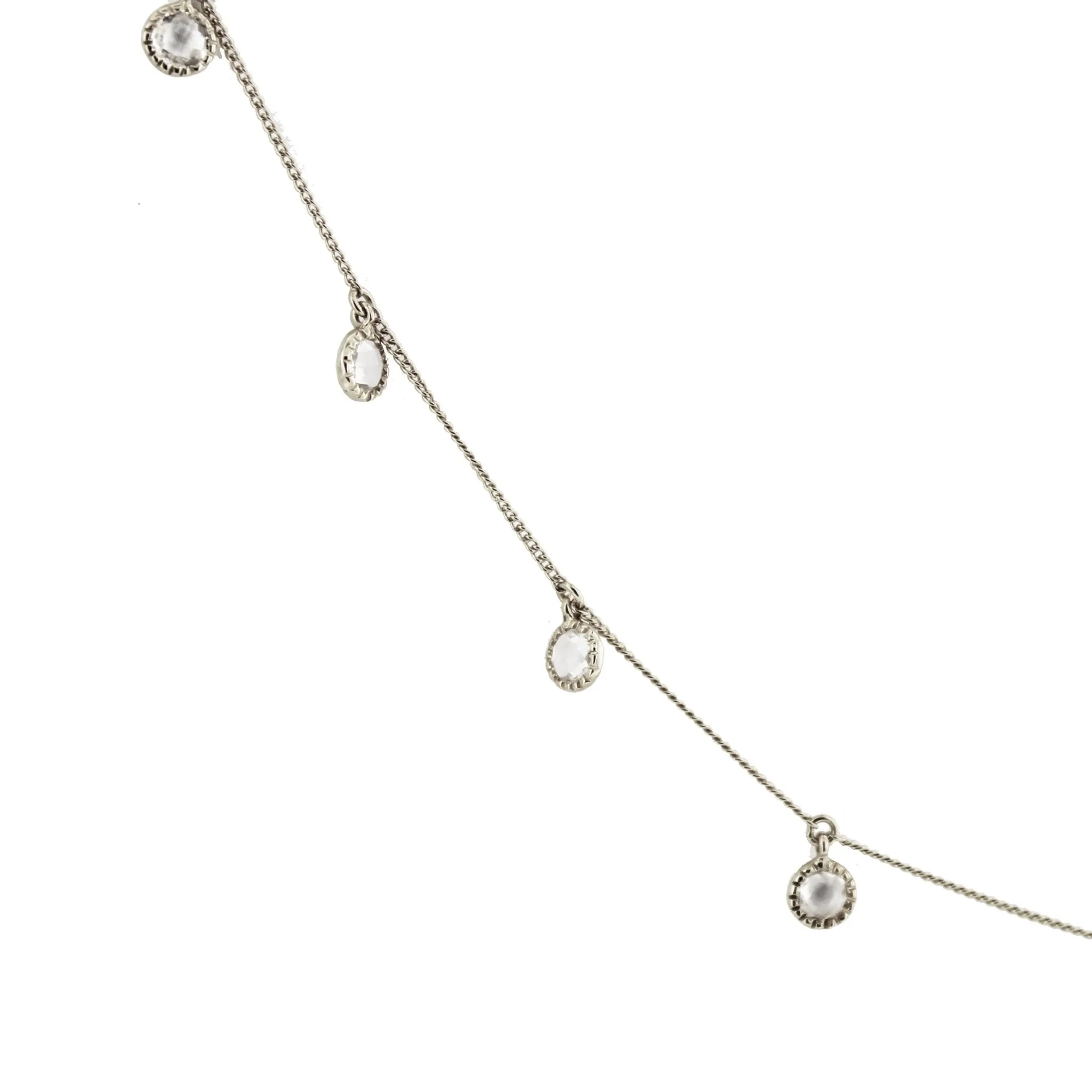 DAINTY LEGACY COLLAR NECKLACE - WHITE TOPAZ & SILVER