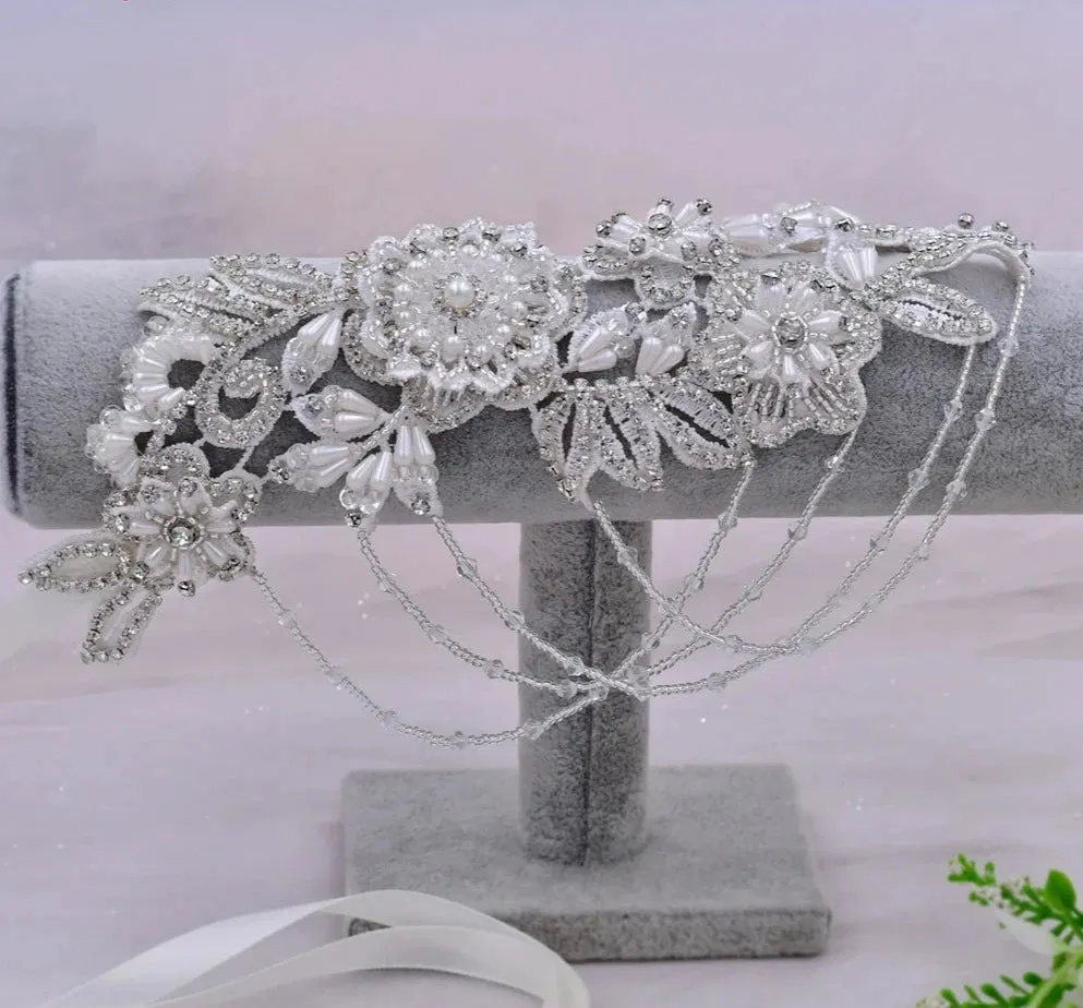 Decorative Bridal Crystal Waist Belt Wedding Dress Sash Accessory