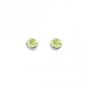 Dew Sterling Silver Small Round Peridot Stud Earrings 3006PD