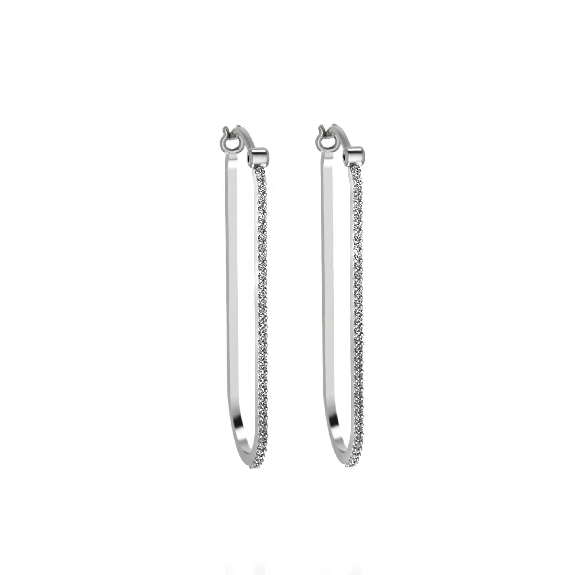 Diamond Fashion Hoop Earrings in 10K White Gold