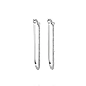 Diamond Fashion Hoop Earrings in 10K White Gold