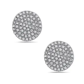 Diamond Pave Disc Stud Earrings