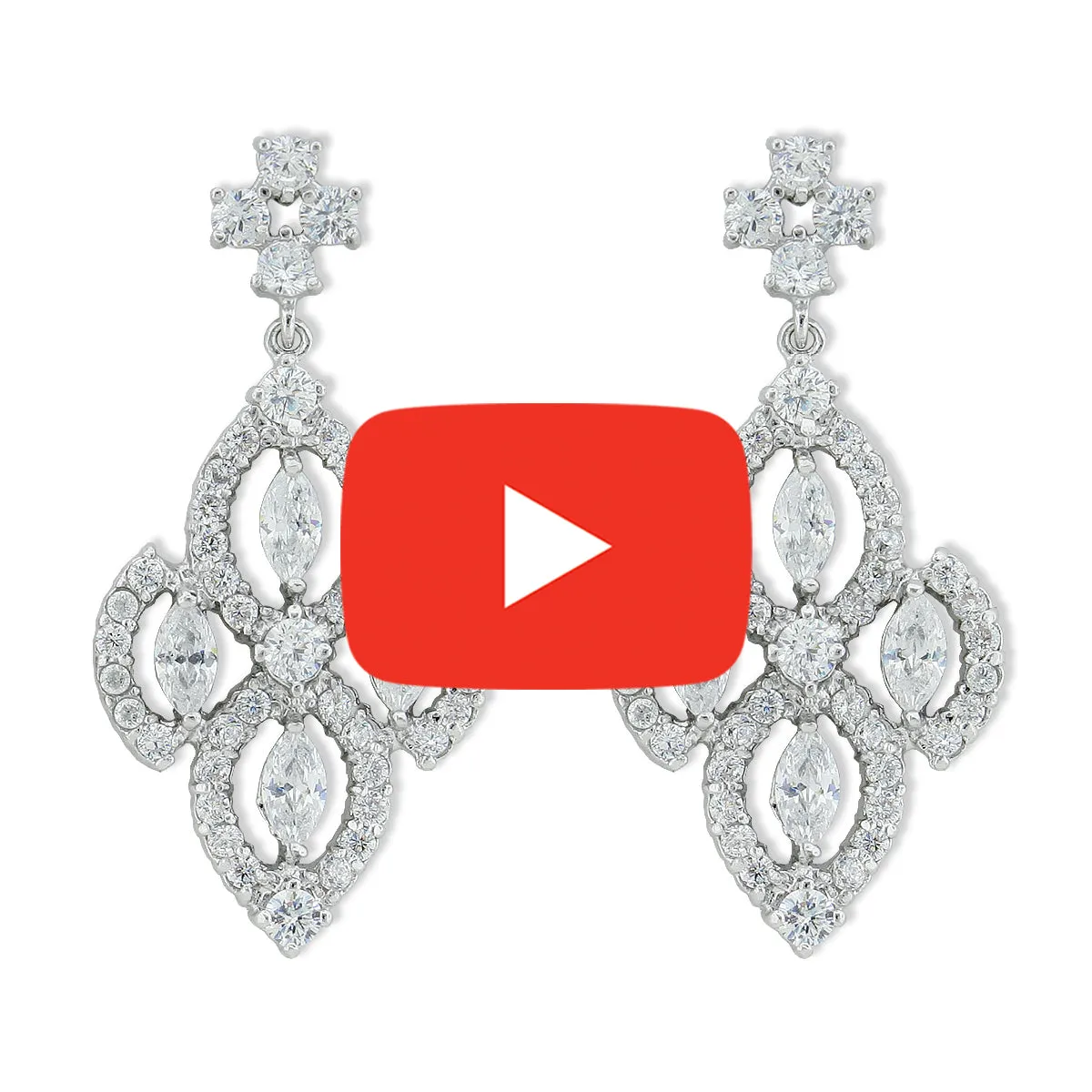 Diamond Shaped CZ Earrings