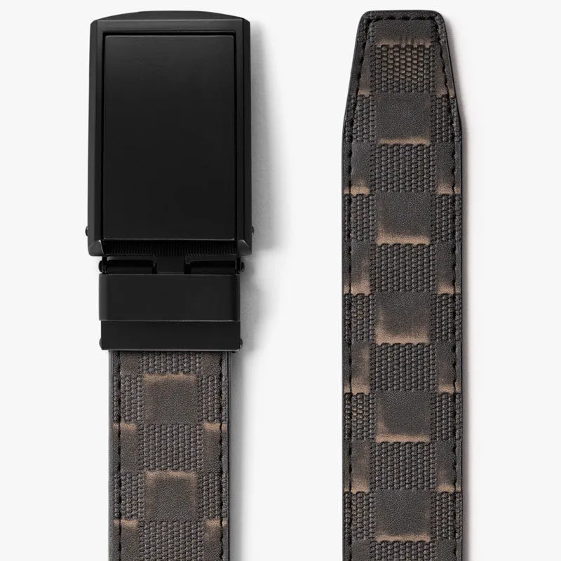 Distressed Black Checkered Belt