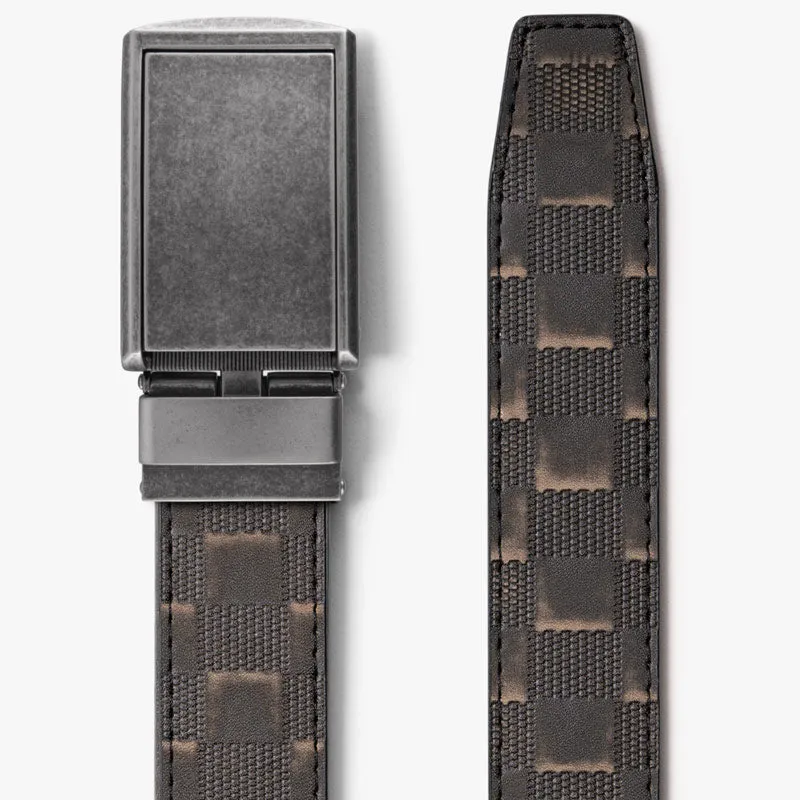 Distressed Black Checkered Belt