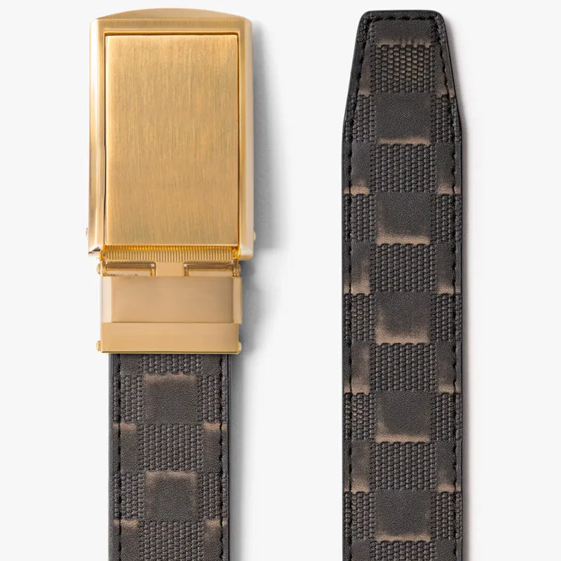 Distressed Black Checkered Belt