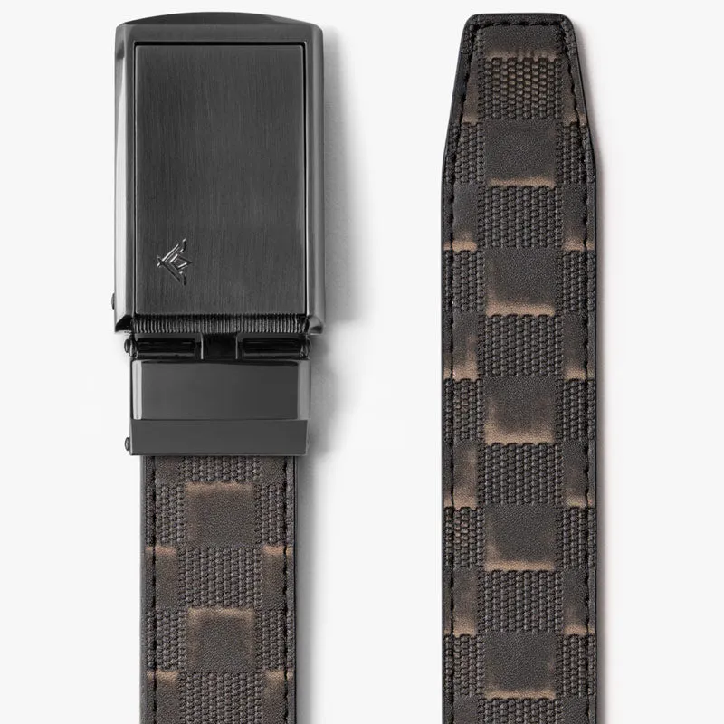 Distressed Black Checkered Belt