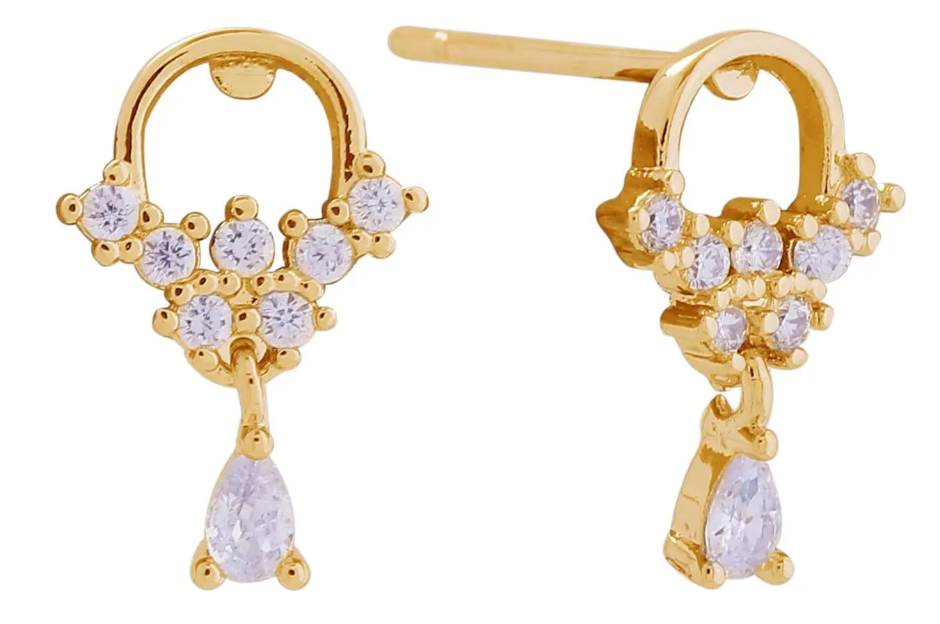 DJE311059 14K Dipped Mini Chandelier Post Earrings