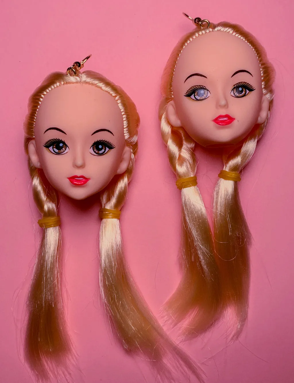 DOLL HEAD EARRINGS - PLAITS