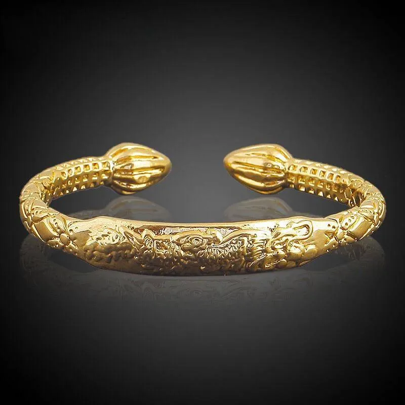 Dragon Embossing Metal Cuff Bracelet