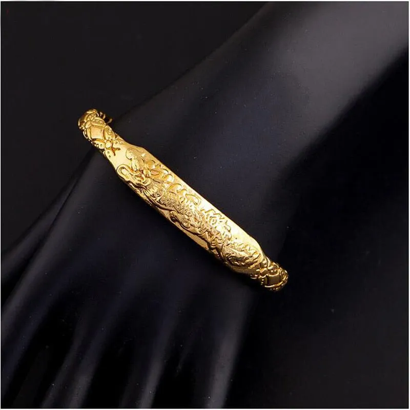 Dragon Embossing Metal Cuff Bracelet