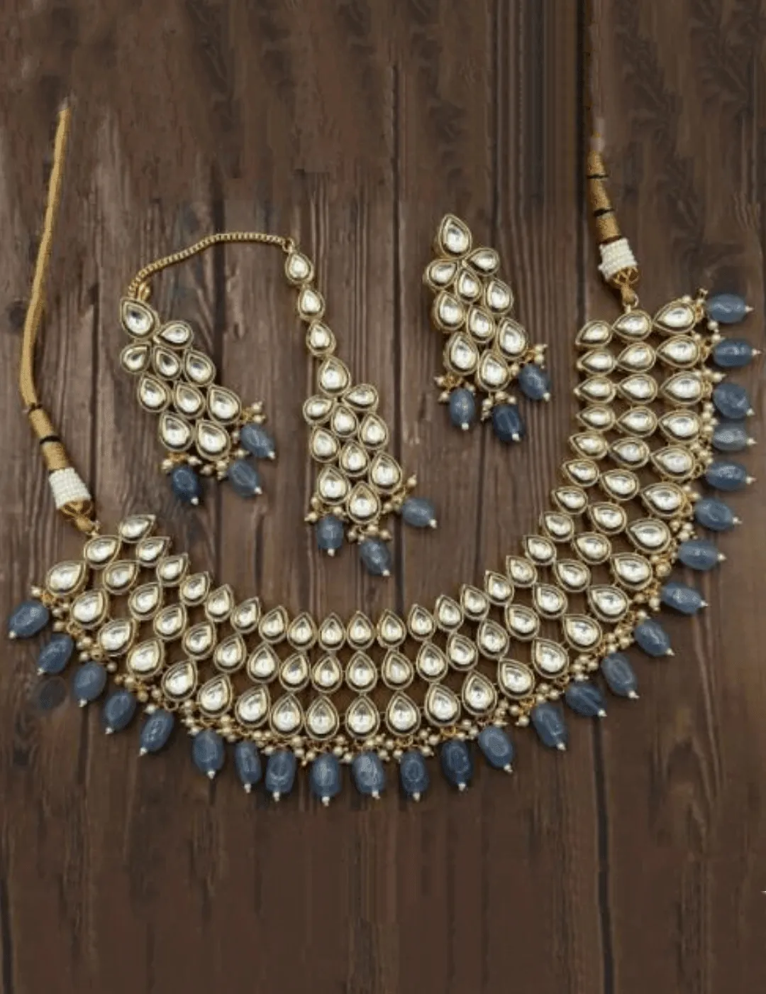 Drop Kundan Choker Necklace Set