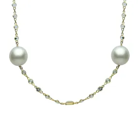 DSL White South Sea Pearl & White Topaz Necklace