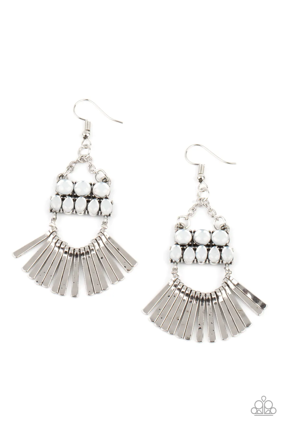 Earrings A FLARE For Fierceness - White E2110