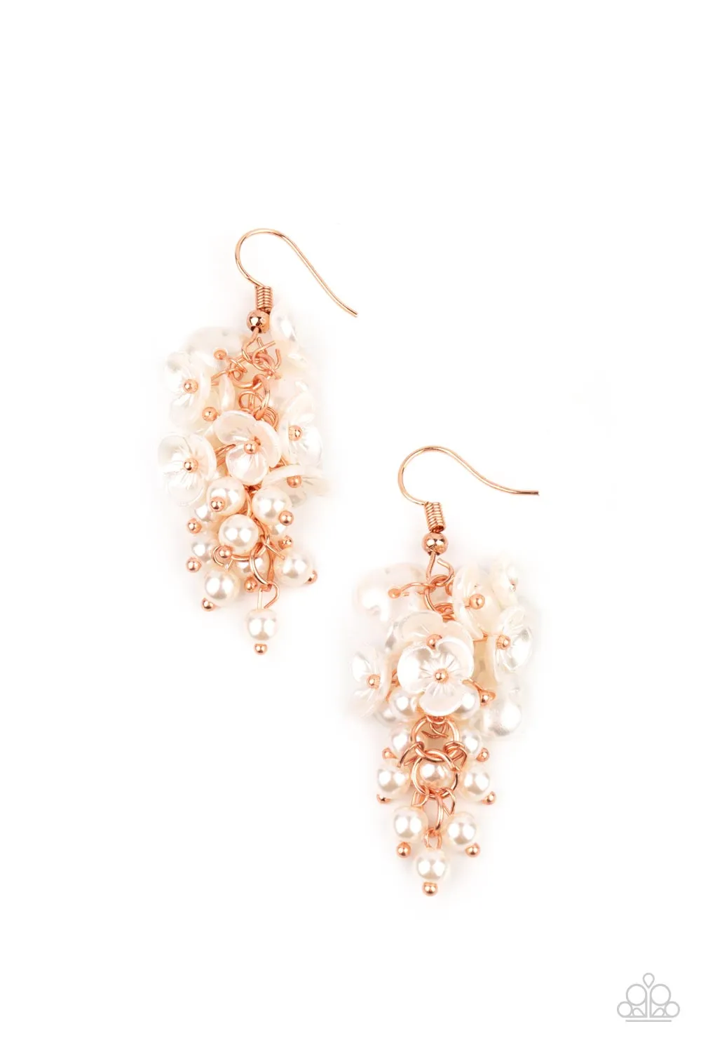 Earrings Bountiful Bouquets - Copper E2329 PEARL