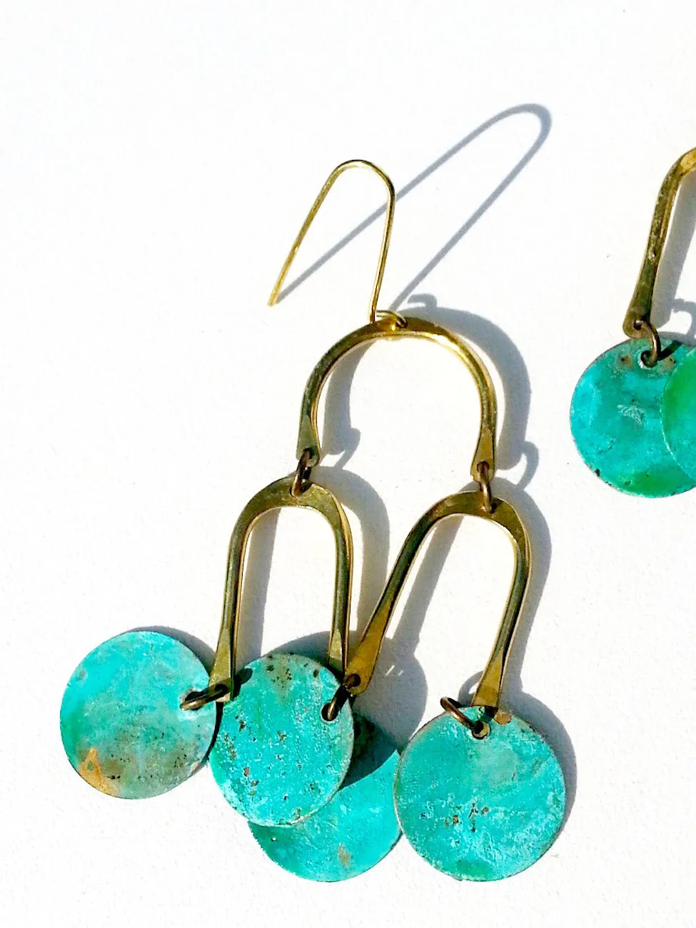 Earrings Chandelier Shape Patina