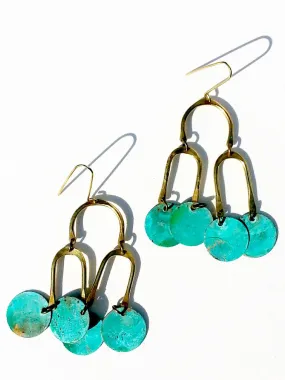 Earrings Chandelier Shape Patina