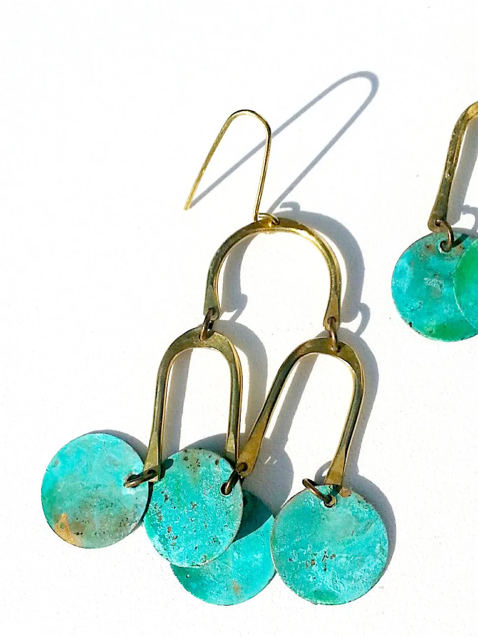 Earrings Chandelier Shape Patina