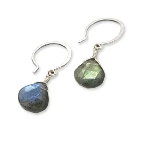 Earrings - Lightning Labradorite Gemstone Drops Sterling by Foamy Wader