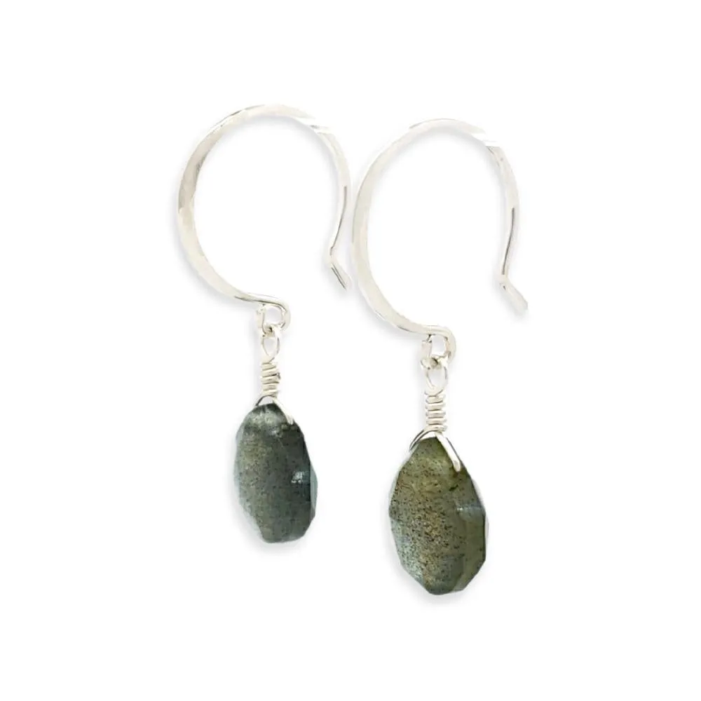 Earrings - Lightning Labradorite Gemstone Drops Sterling by Foamy Wader