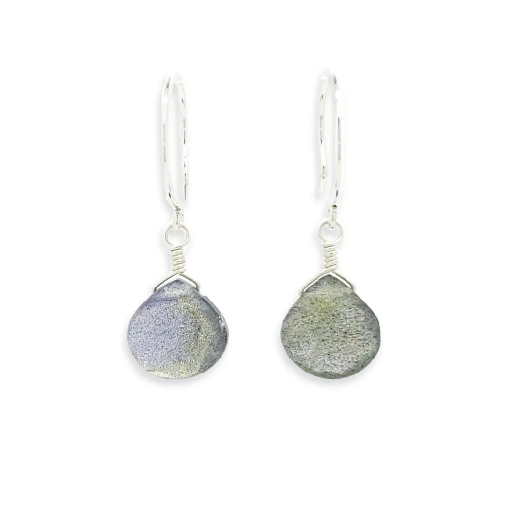 Earrings - Lightning Labradorite Gemstone Drops Sterling by Foamy Wader