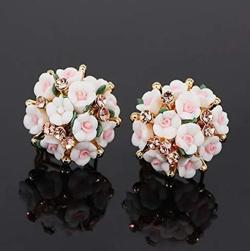 Electomania High Quality Floral Gold Plated Stylish Fancy Party Wear Earrings For Women & Girls (1 pair)