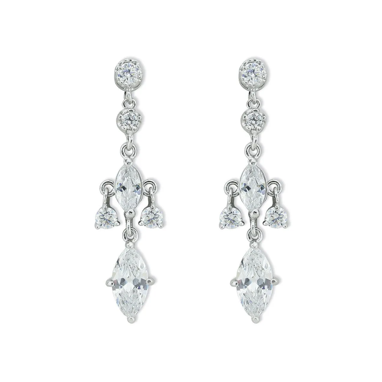 Elegant Drop Earrings with Marquise Stones