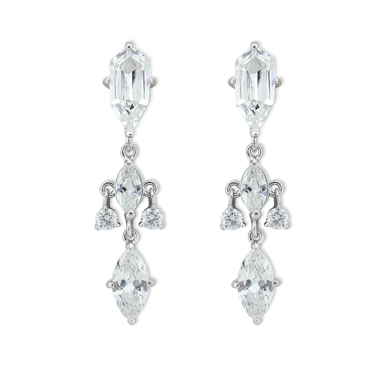 Elegant Drop Earrings with Marquise Stones