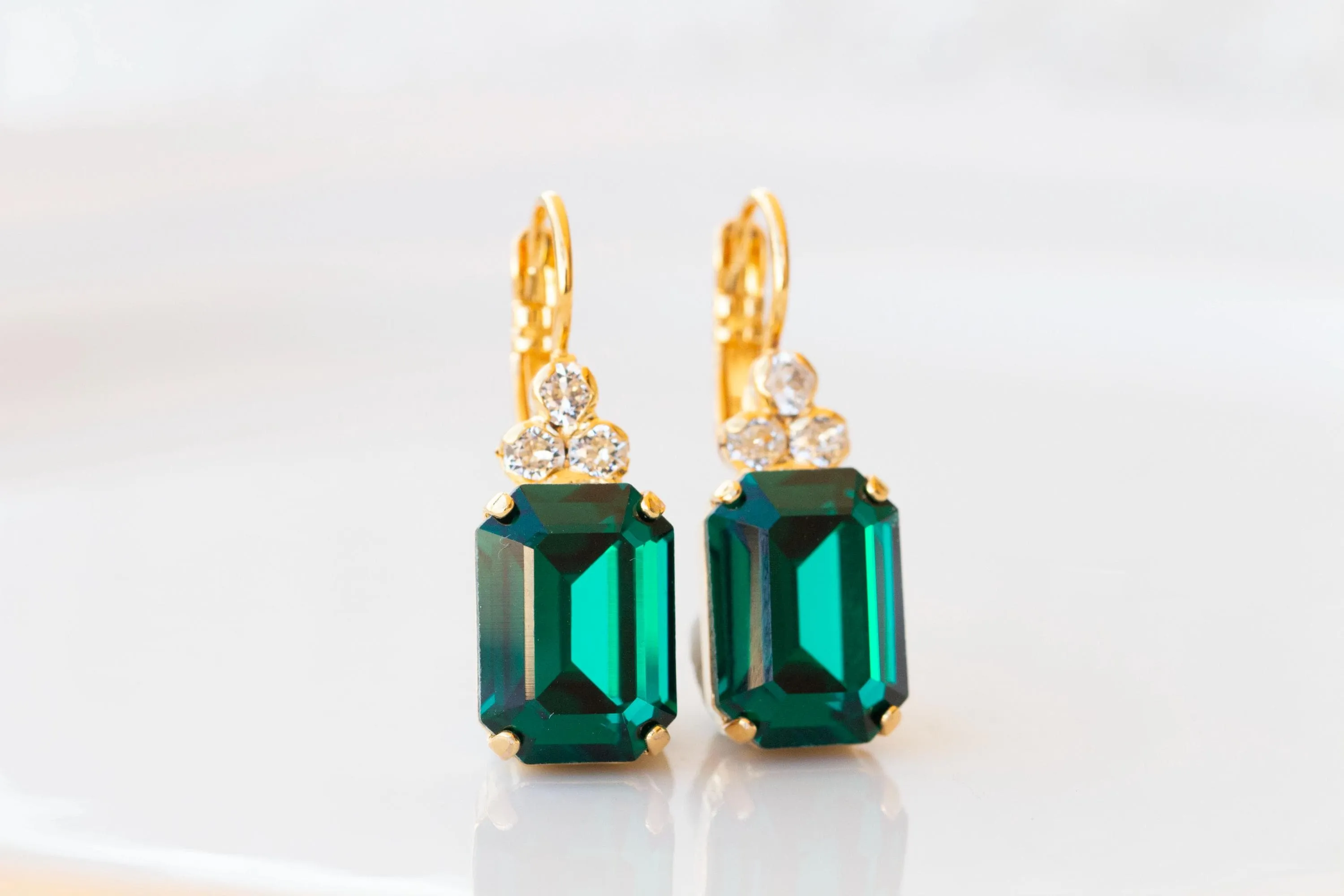 EMERALD GREEN Crystal Earrings