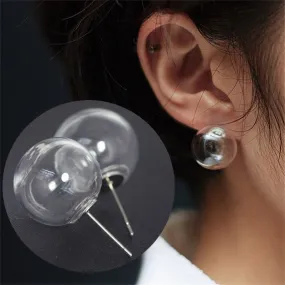 ES964 Cute Women Stud Earrings Fashion Jewelry Brincos Transparent Ball Bubble Earing 2017 pendientes mujer boucles Bijoux NEW