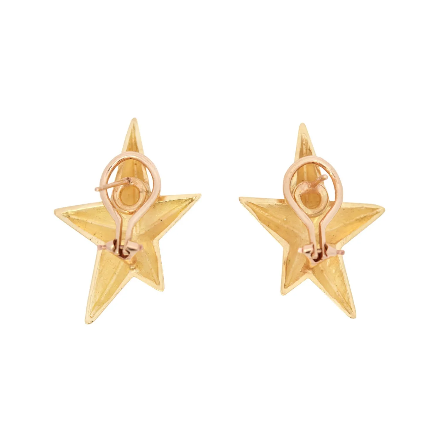 Estate 18k “Tiffany Style” Star Earrings 8.7dtw