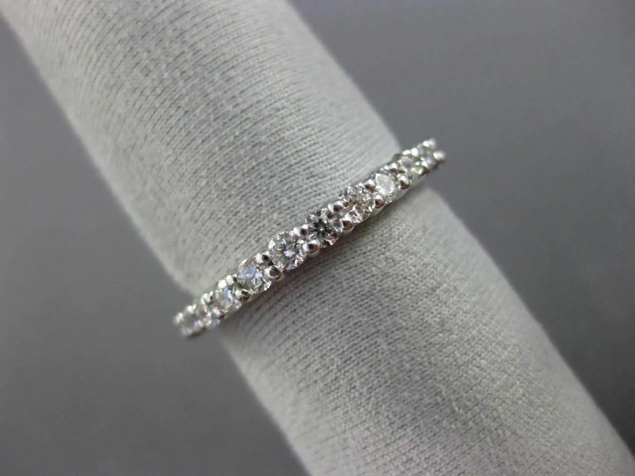 ESTATE .65CT DIAMOND 14K WHITE GOLD SEMI ETERNITY WEDDING ANNIVERSARY RING 25773