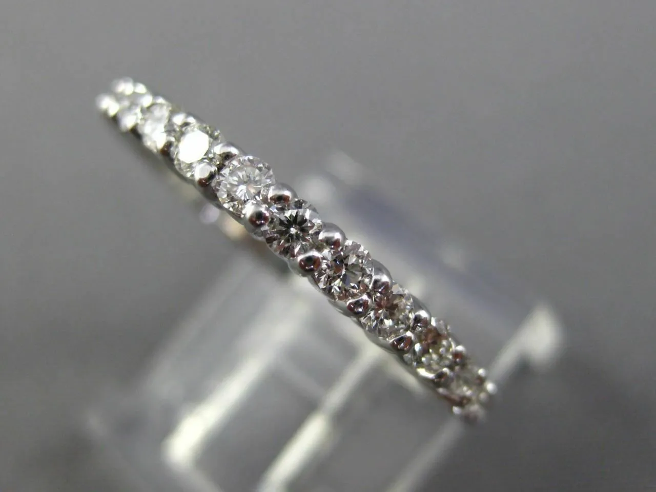 ESTATE .65CT DIAMOND 14K WHITE GOLD SEMI ETERNITY WEDDING ANNIVERSARY RING 25773