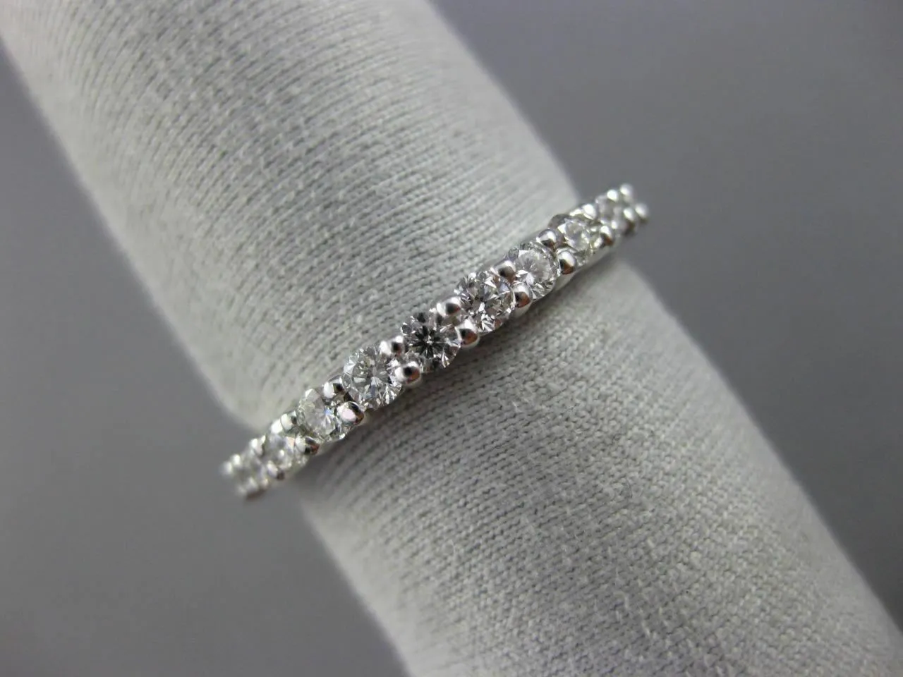 ESTATE .65CT DIAMOND 14K WHITE GOLD SEMI ETERNITY WEDDING ANNIVERSARY RING 25773