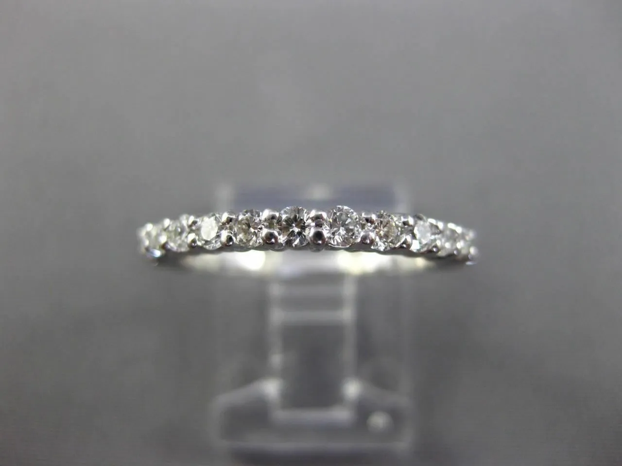 ESTATE .65CT DIAMOND 14K WHITE GOLD SEMI ETERNITY WEDDING ANNIVERSARY RING 25773