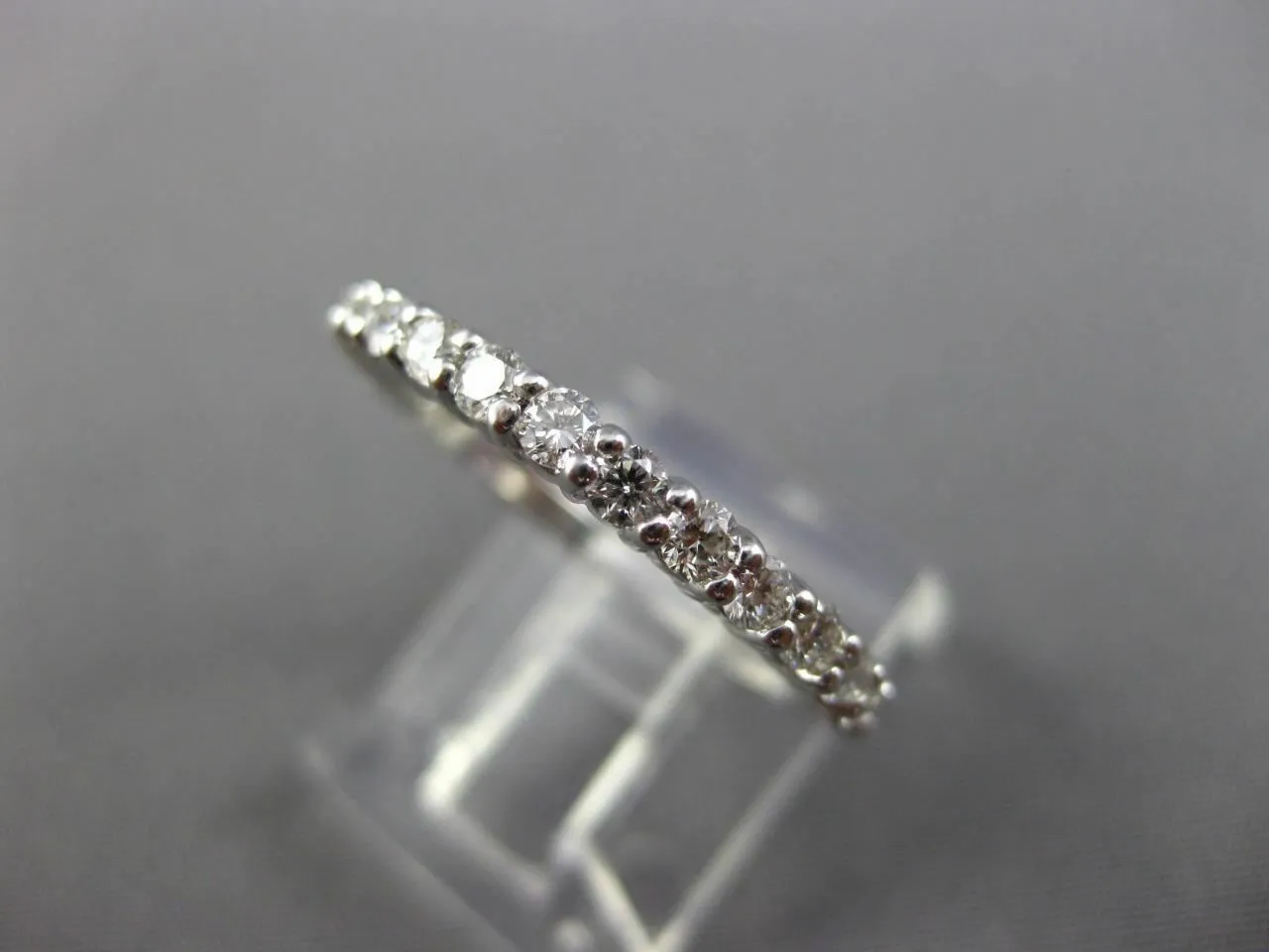 ESTATE .65CT DIAMOND 14K WHITE GOLD SEMI ETERNITY WEDDING ANNIVERSARY RING 25773