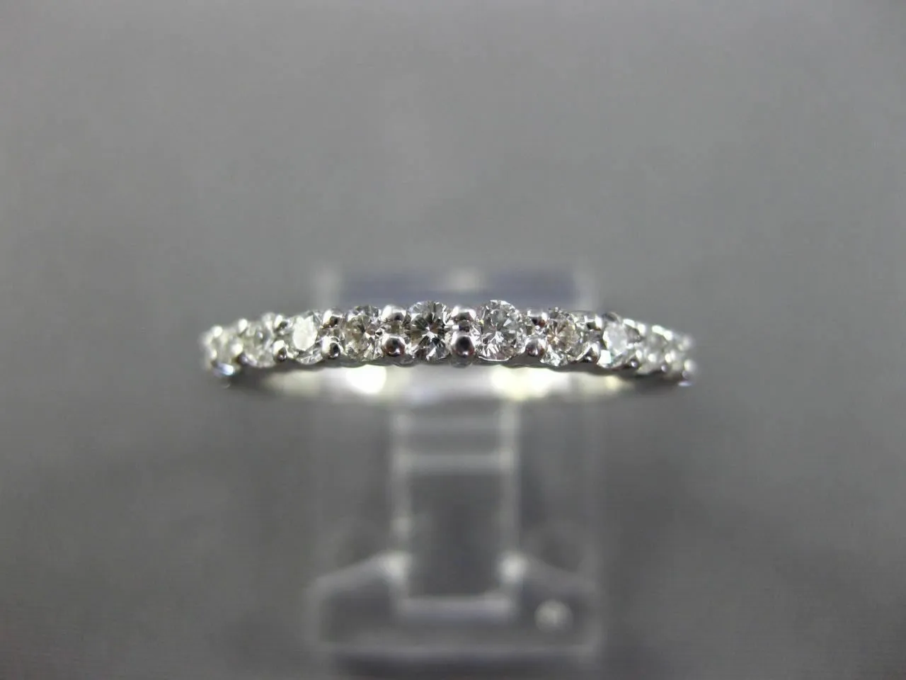 ESTATE .65CT DIAMOND 14K WHITE GOLD SEMI ETERNITY WEDDING ANNIVERSARY RING 25773