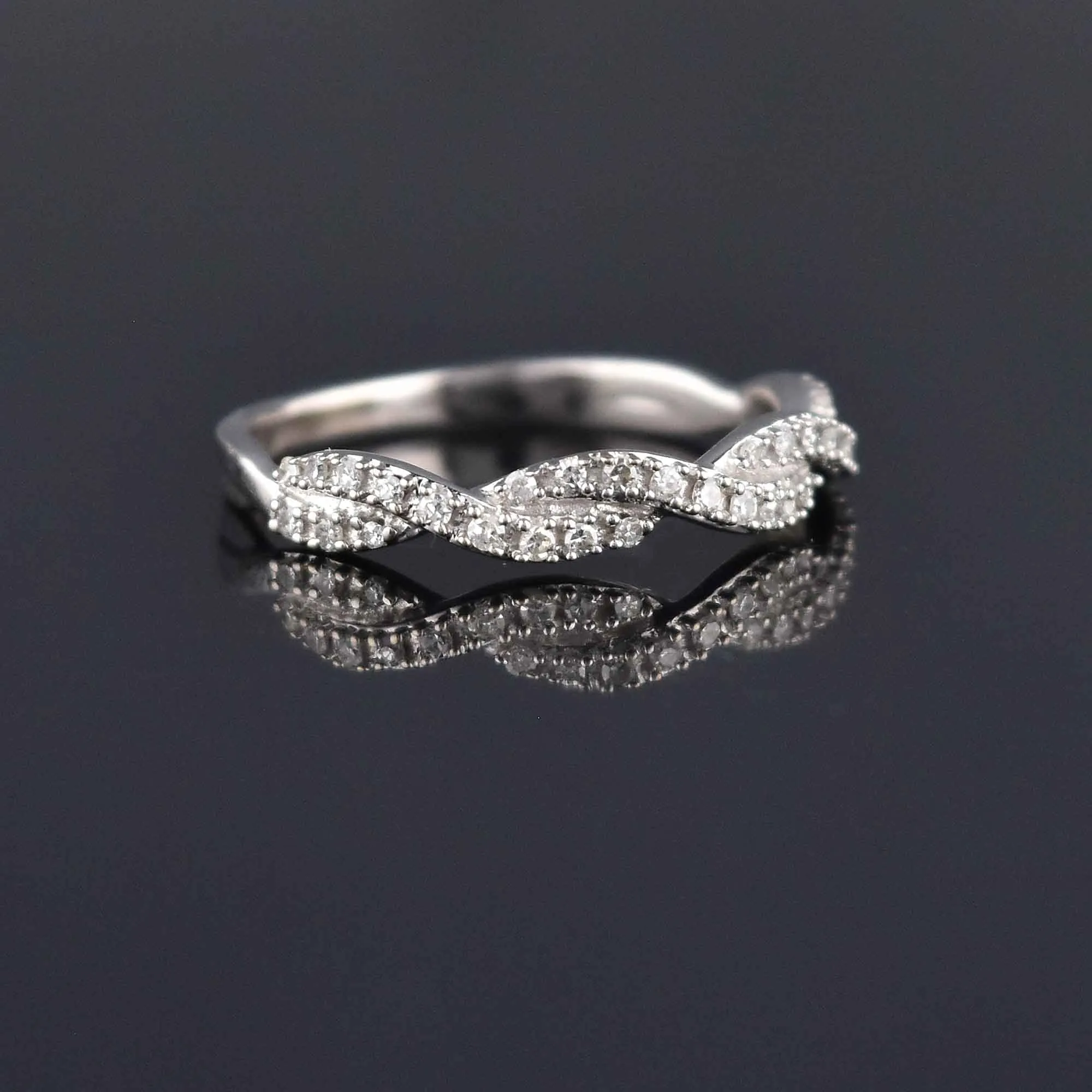 Estate Diamond Eternity Band Ring in 10K White Gold