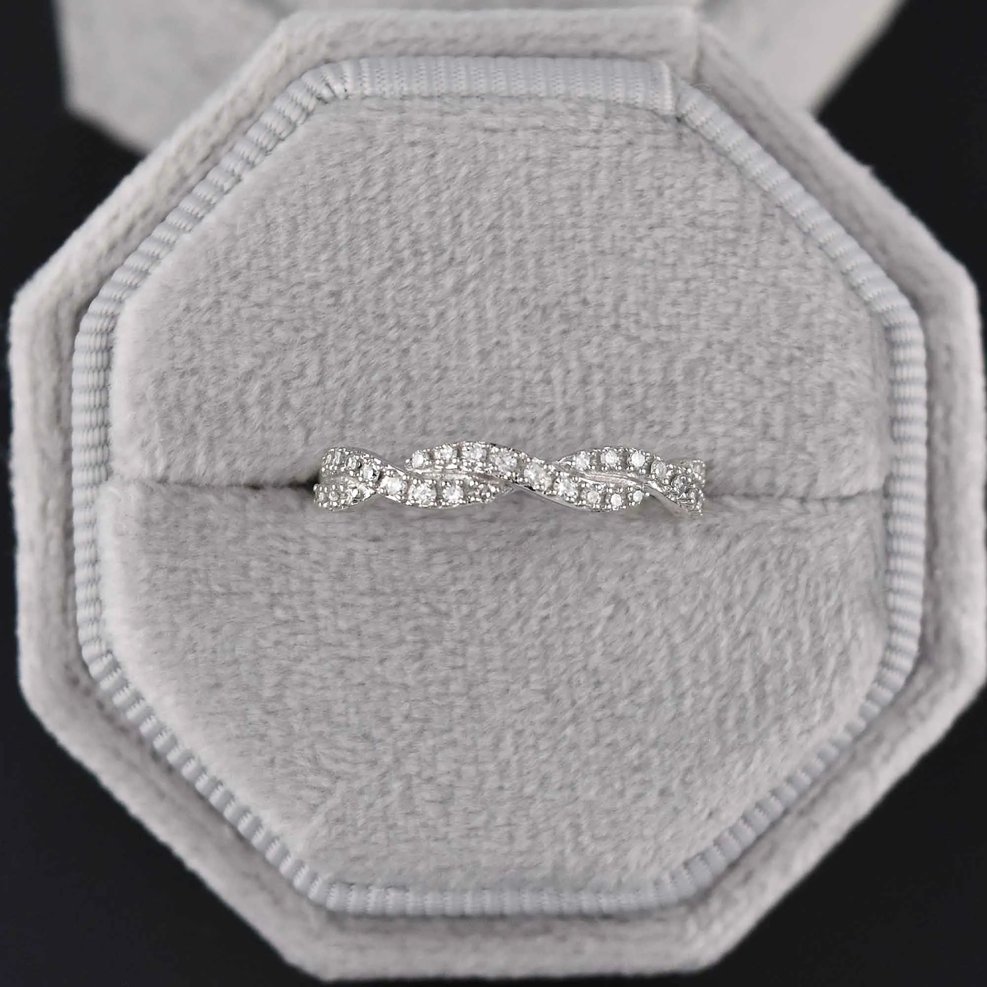 Estate Diamond Eternity Band Ring in 10K White Gold