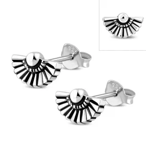 Ethnic Style Sterling Silver Stud Earrings