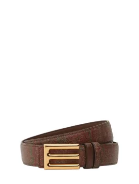 Etro   Reversible logo leather belt 