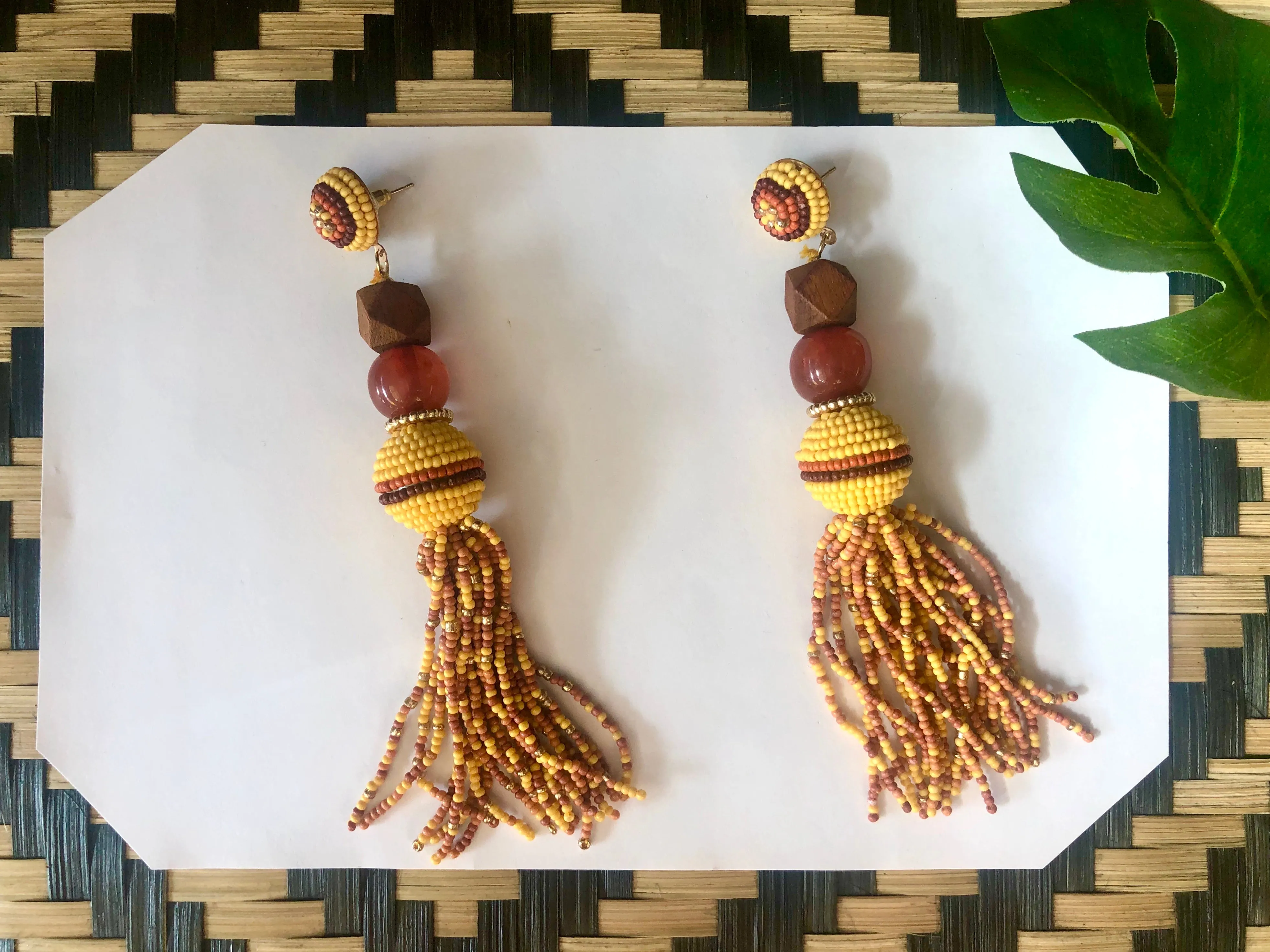 Eva Beaded Chandelier Earrings