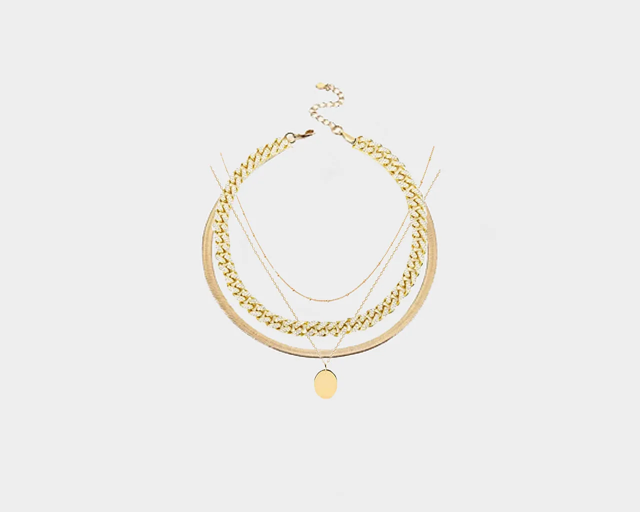 Exclusive Collection | Gold Necklace and Diamond Link Multi Layer - The Park Avenue