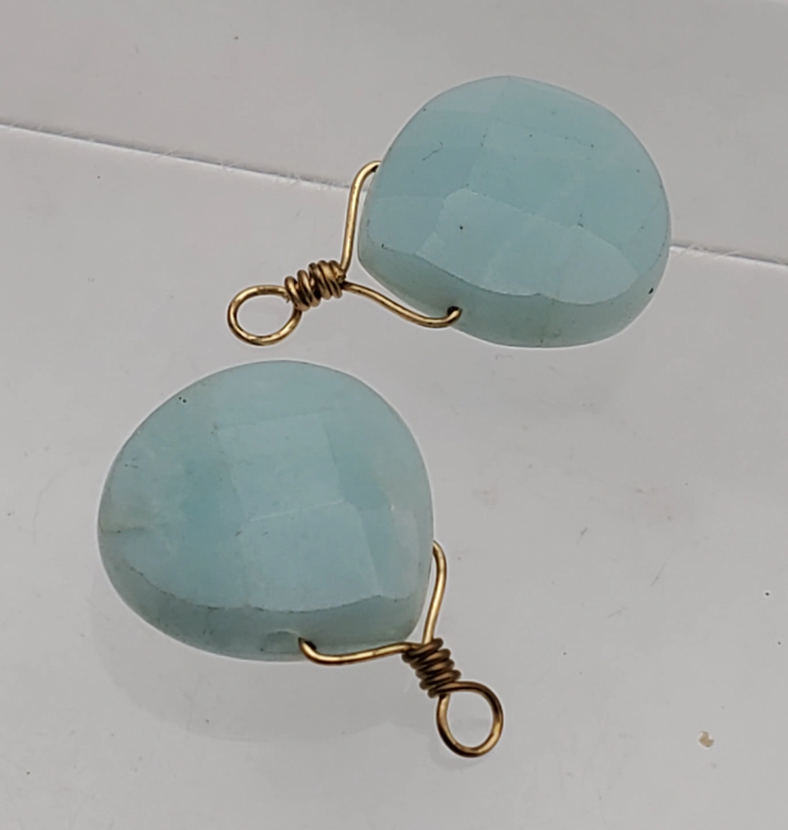 Faceted Amazonite Teardrop Dangles - MISSING CLOSURES