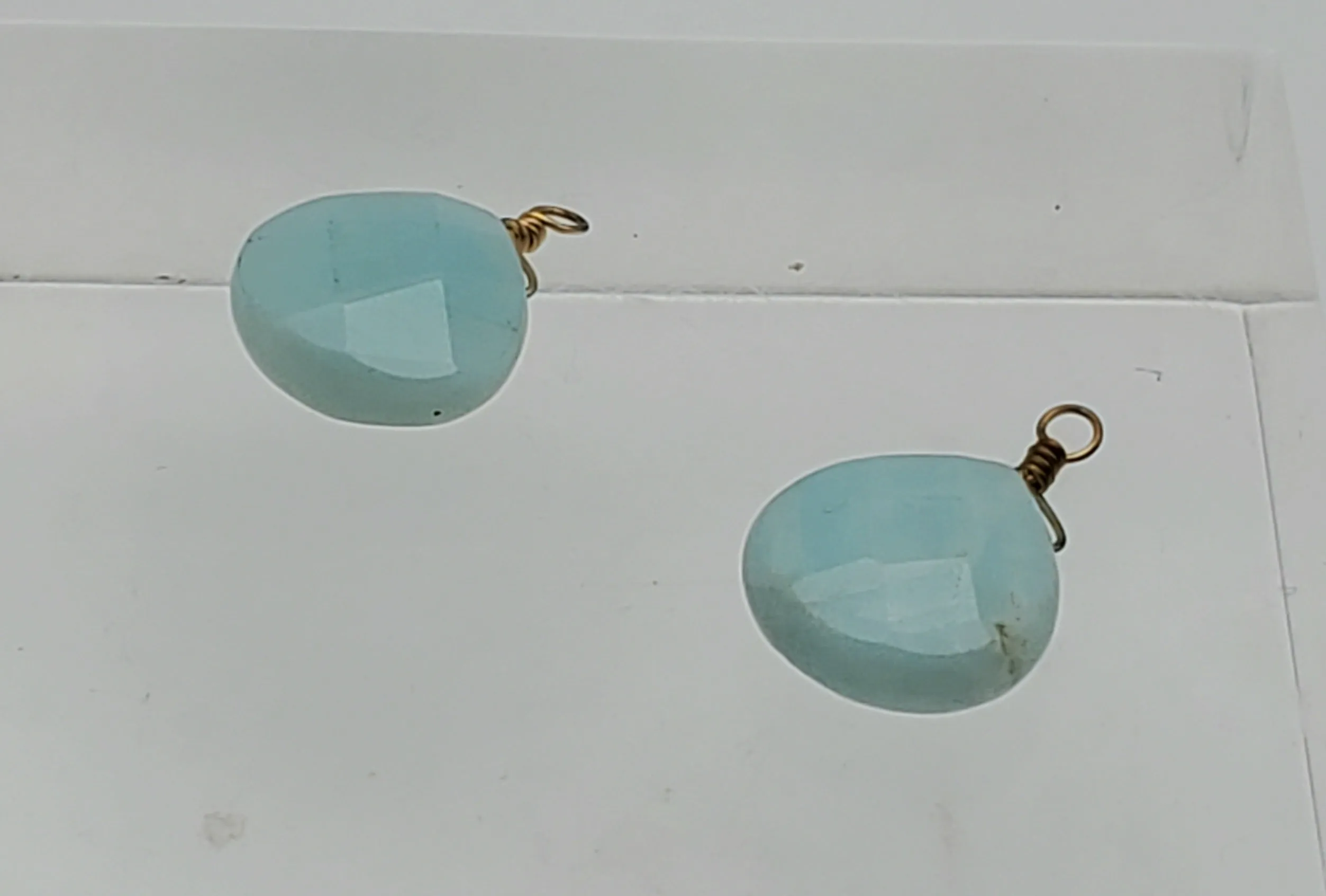 Faceted Amazonite Teardrop Dangles - MISSING CLOSURES