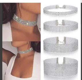 Faux Crystal Bling Rhinestone Choker