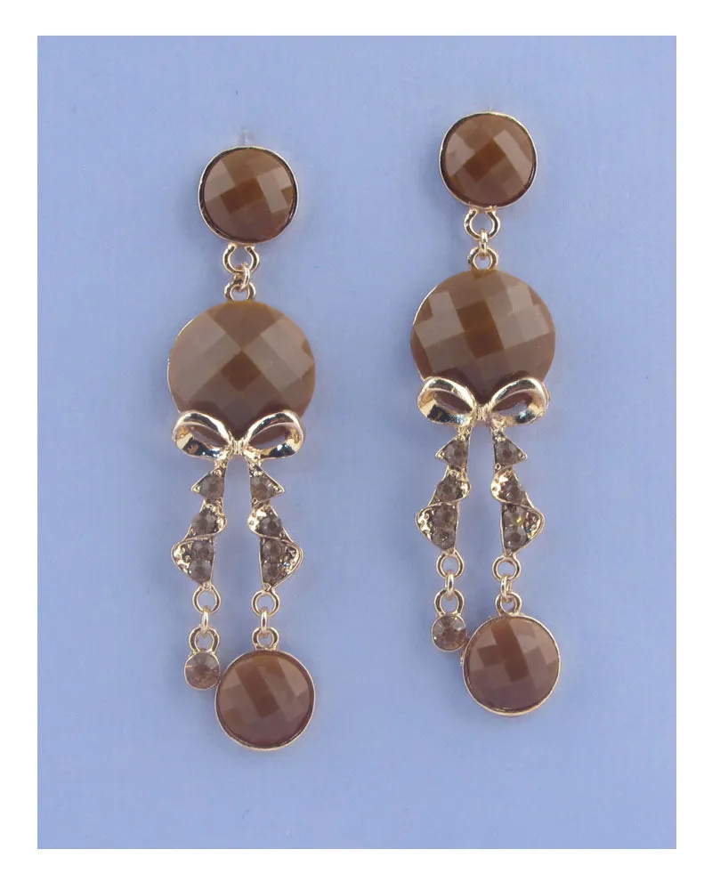 Faux stone chandelier earrings