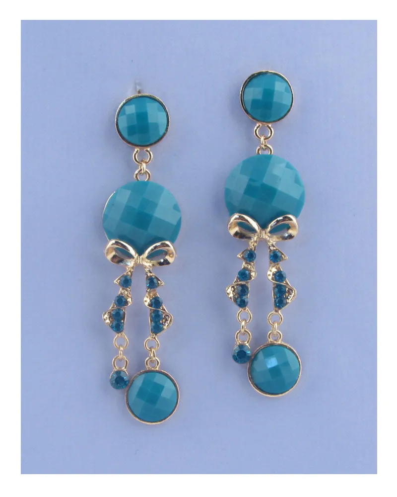 Faux stone chandelier earrings