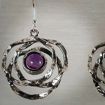 Fine Earrings for woman, amethyst earrings  Israeli designer jewelry