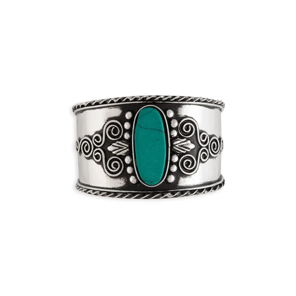 Fire & Brimstone Turquoise Cuff Bracelet by Myra